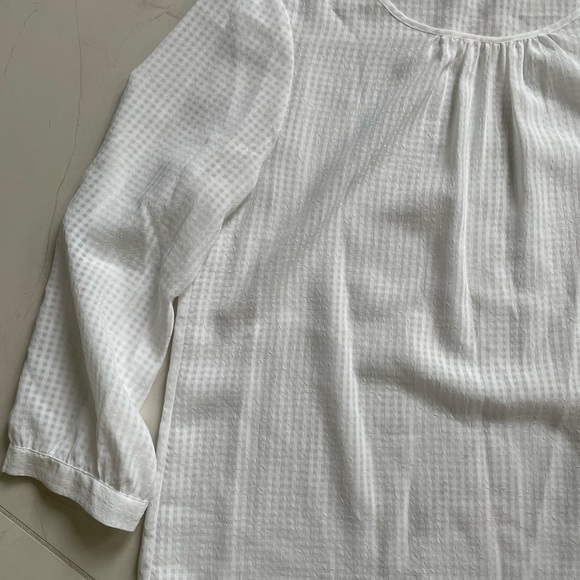 J.Crew Factory White 3/4 Sleeved Top - Picture 6 of 10